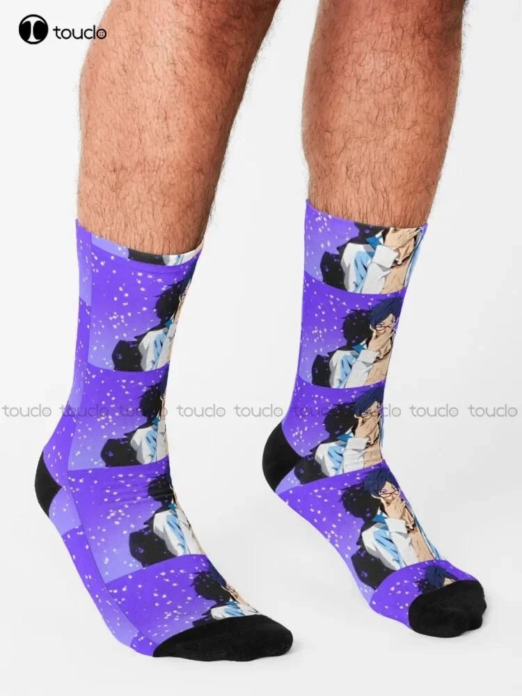 ري مجاني! Iwatobi الحرة Iwatobi السباحة نادي الجوارب البيضاء الجوارب الطويلة شخصية مخصصة للجنسين الكبار في سن المراهقة الشباب الجوارب جديد شعبي