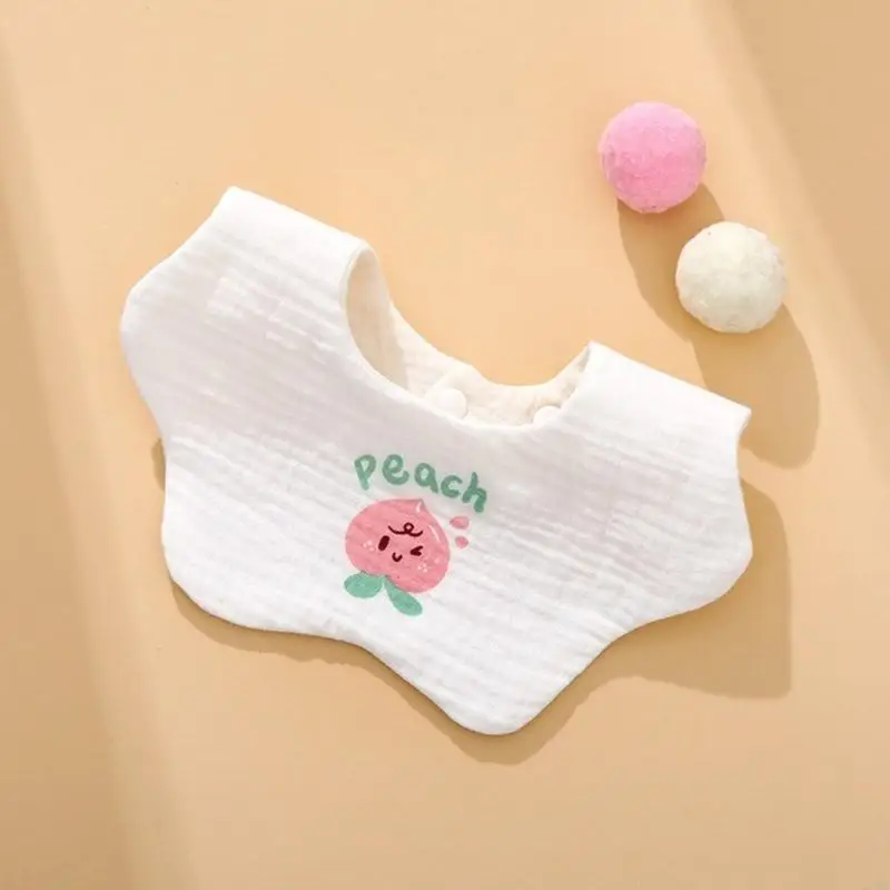 مريلة قطنية دوارة 360 درجة ملابس تجشؤ مريلة للتغذية بتلة مريلة للرضاعة مع نمط كرتوني للطفل 24BE