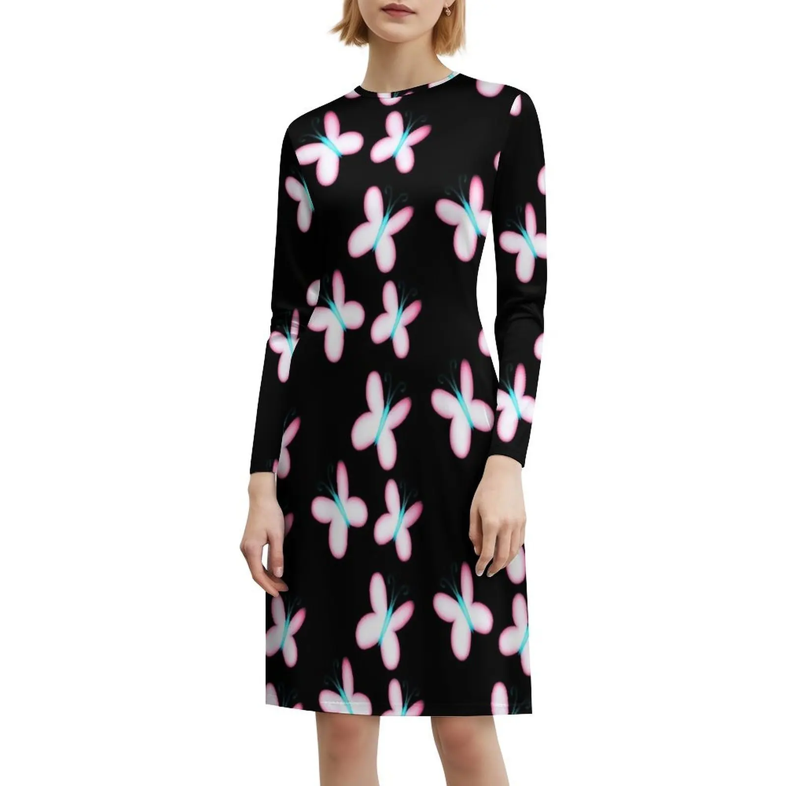 Sukienka damska Neon Fluttershy w stylu streetwear na imprezę, modny nadruk, odzież klubowa dla kobiet, My Little Mlp My Little Fluttershy na wieczór