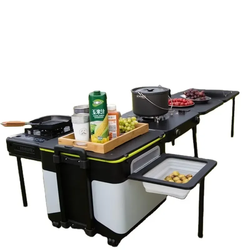 Action Kitchen Second Generation Portable Integrated Stove for Outdoor Camping Small Kitchen Box for Camping Self-Driving