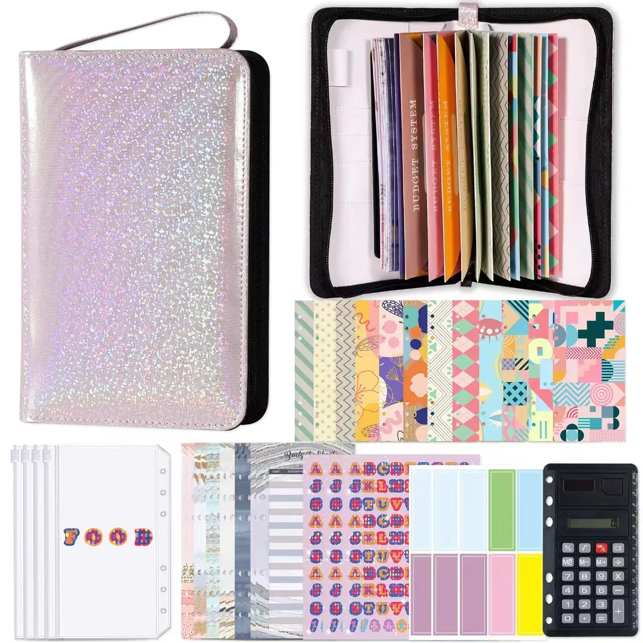 Padfolio Diary Binder Notebook and Journal with Calculator A6 Notepad Office Agenda Planner Sketchbook Ring Zipper Note Book