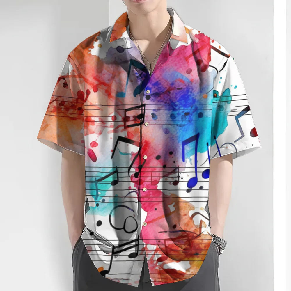 Camisas hawaianas con estampado colorido para hombres, camisa informal de moda, camisa de manga corta transpirable, Tops de gran tamaño, ropa de verano, nuevo