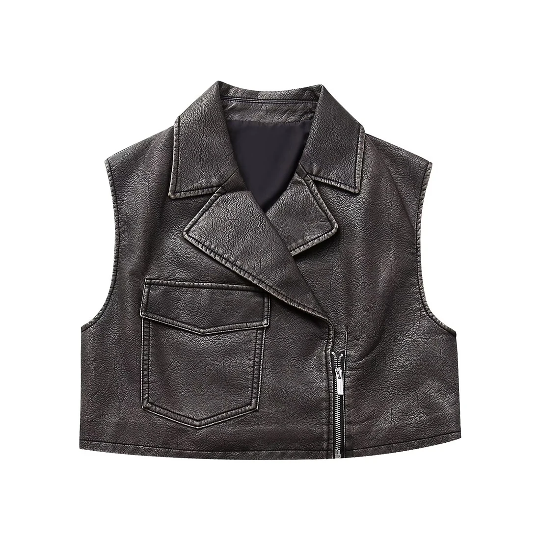 

New ladies undershirt Women's imitation leather short undershirt fashionable versatile vest