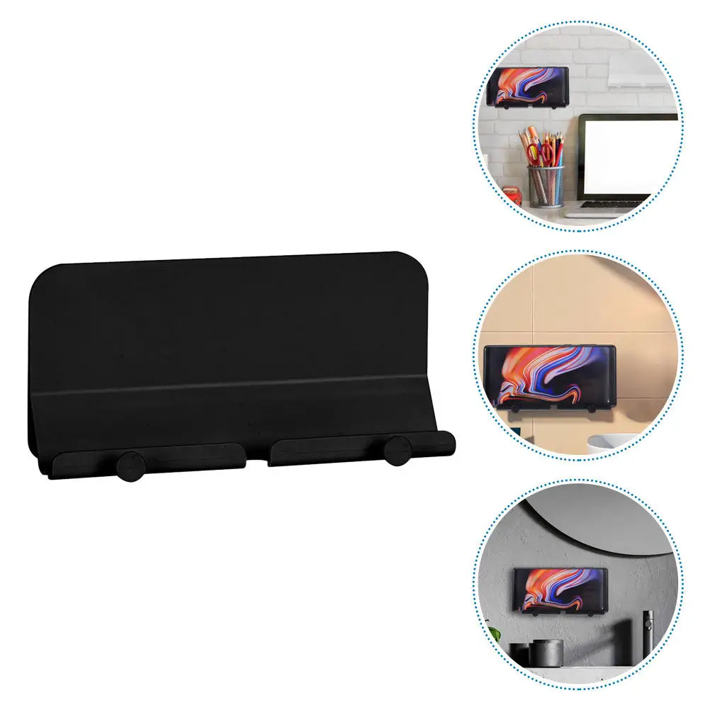 Phone Storage Organizer Adhesive Stand Wall Mount for Smartphones Suitable Glass Mirrors Phone Bracket Bedroom Kitchen view 2