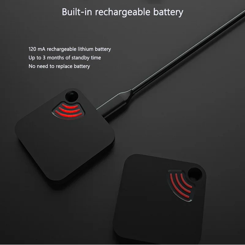 Black Mini Tuya Tag Key Loss Prevention Device Smart Bluetooth Tracker Child Finder Pet Tracker Location Two-way Search