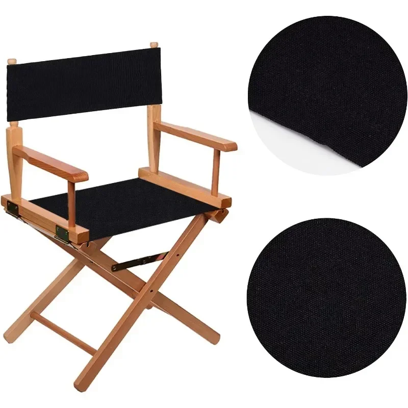 Funda de lona de repuesto para asiento y respaldo de silla de director, Kit de cubierta de silla informal negra, 21,2x16,1/7,8 21,2 x, 1 Juego