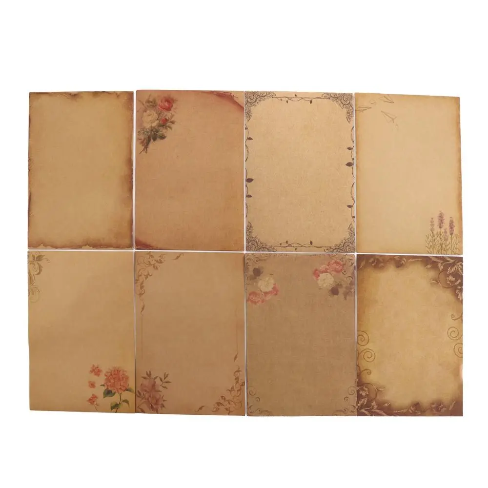 

Letter Flower Desig Kraft Paper Craft Paper Old Europe Style Valentine's Day Envelope Retro Vintage Letter Pad Writing Paper
