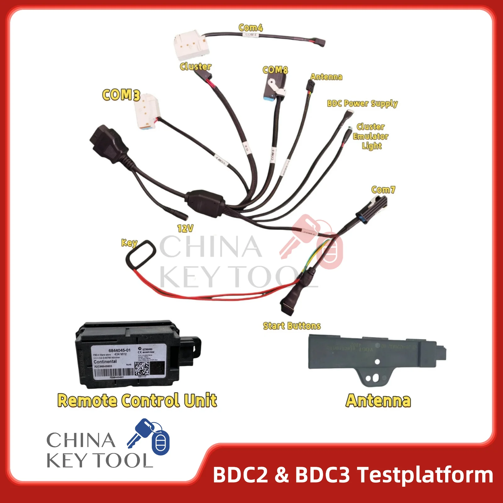 BDC2&BDC3 Test Plateform For Key Programming and Synchronization With dashboard simulator ,Antenna And Remote Control Unit