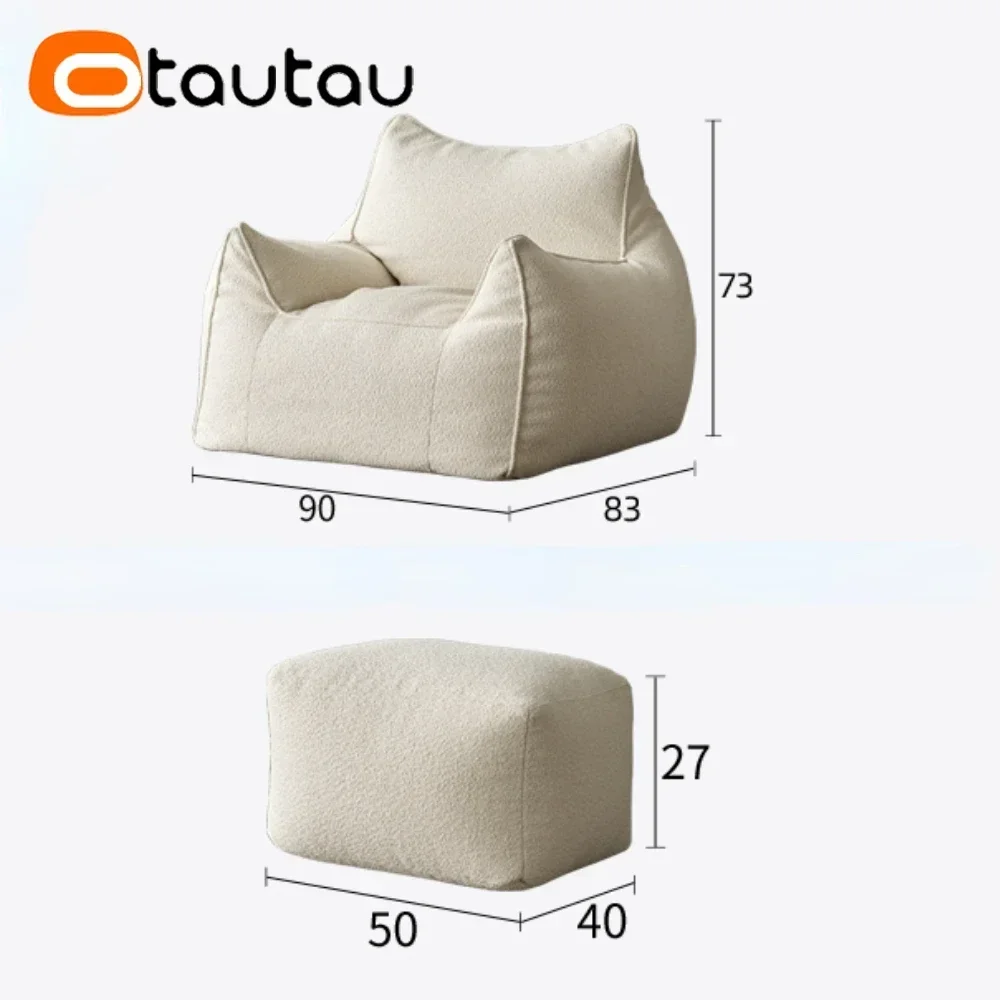 OTAUTAU Filled Bean Bag Sofa Pouf  with Filler Outdoor Waterproof Puff Ottoman Salon Armchair Camping Garden Beach Couch SF114