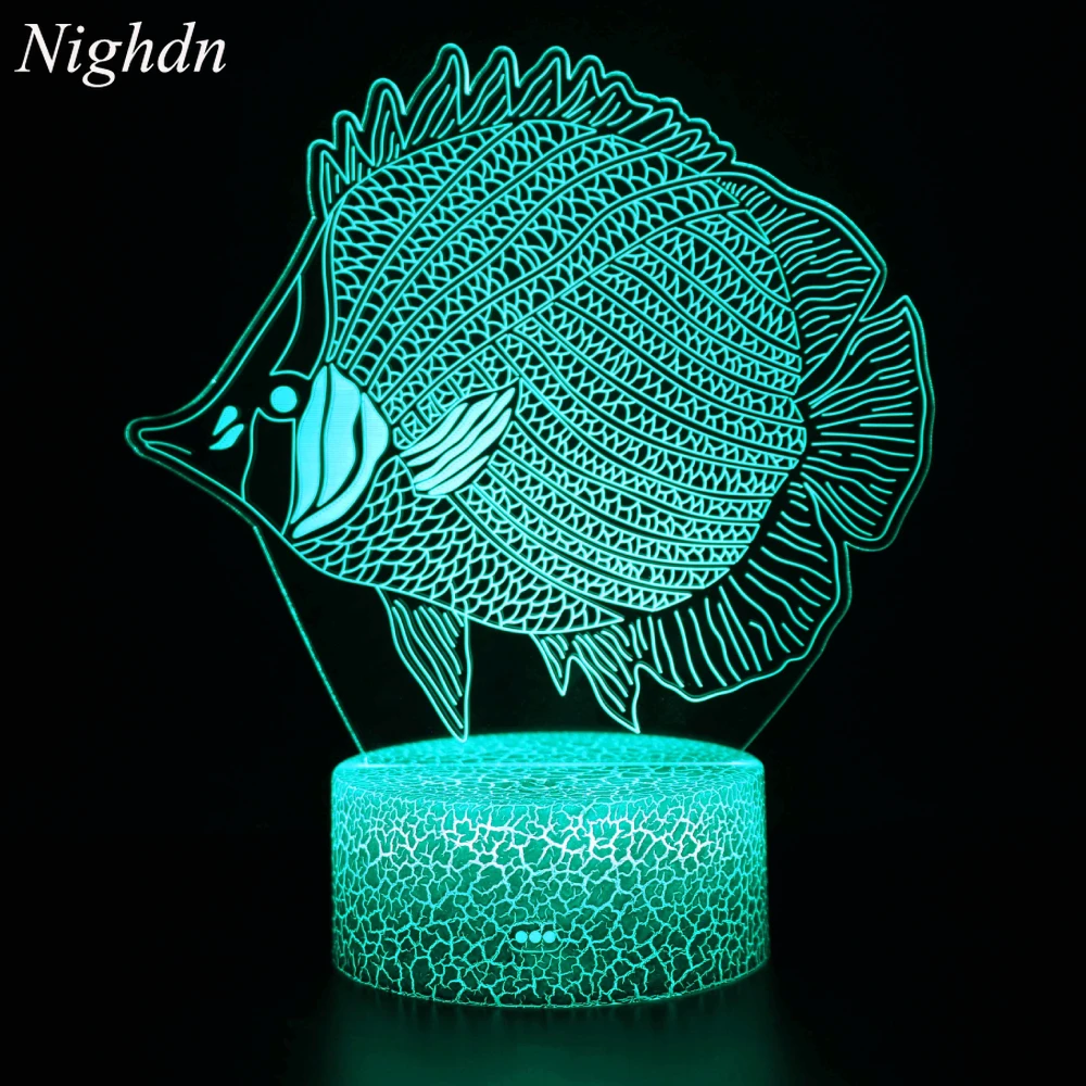 

Nighdn Fish Night Light for Kids Room 3D Illusion Lamp 7 Color Changing Bedroom Decoration Nightlight Birthday Christmas Gift