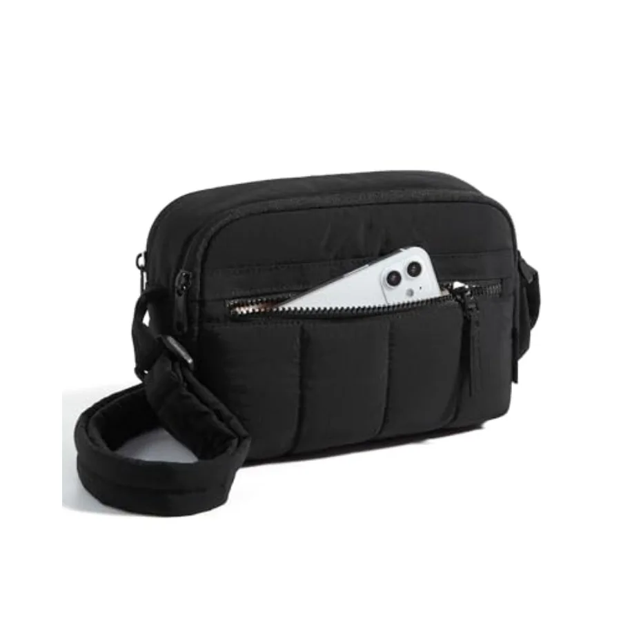 

Cross Body Purse Mini Crossbody Bags for Women Travel Purse Puffy Shoulder Handbag Wallet with RFID Blocking Slots -small