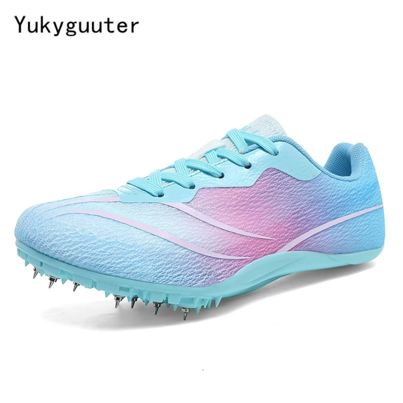 Men Track Field Shoes Women Spikes Sneakers Athlete Running Training Lightweight Racing Match Spike Sport Shoes Plus Size 35-45