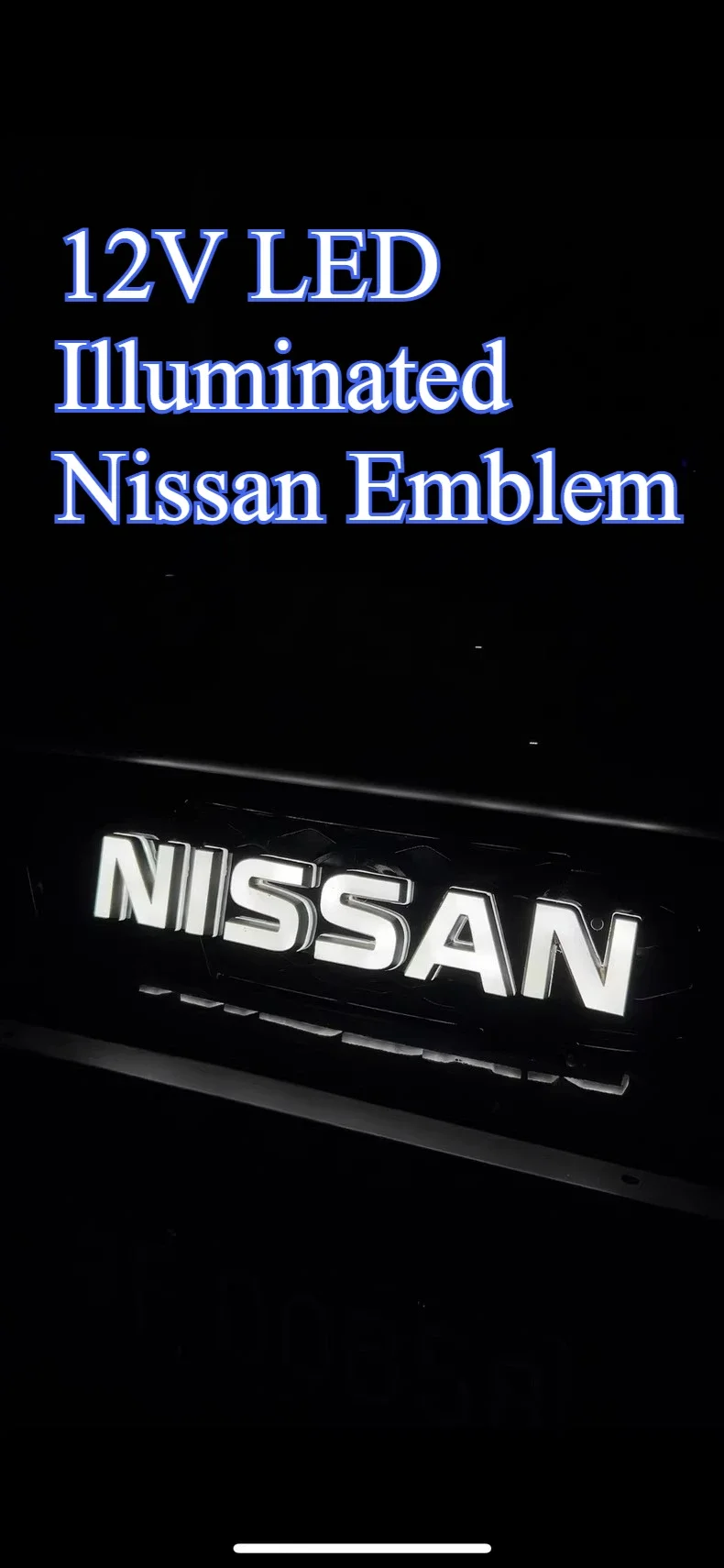 

12V LED Illuminated Nissan Emblem Special for X - Trail T31 Universal for All Nissan Models