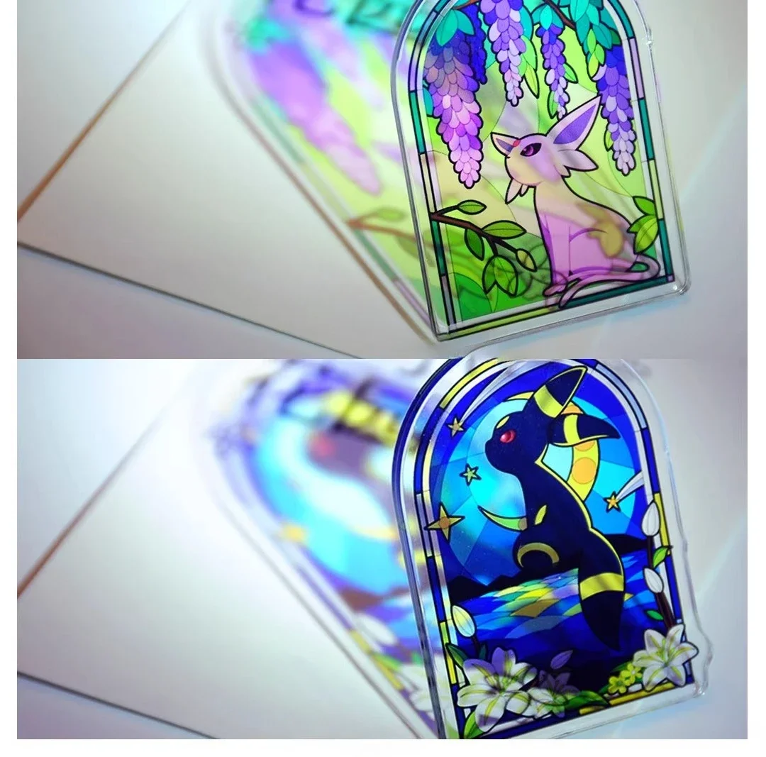 พวงกุญแจอะคริลิคอะนิเมะ อีวุยลูชั่น ลีฟีออน ซิลเวียน เอสเปียน กลาเซียน เฟลเรียน อีวุย ไอบราฮิโมวิช'ส การ์เด้น พร้อมจี้หน้าต่างสี