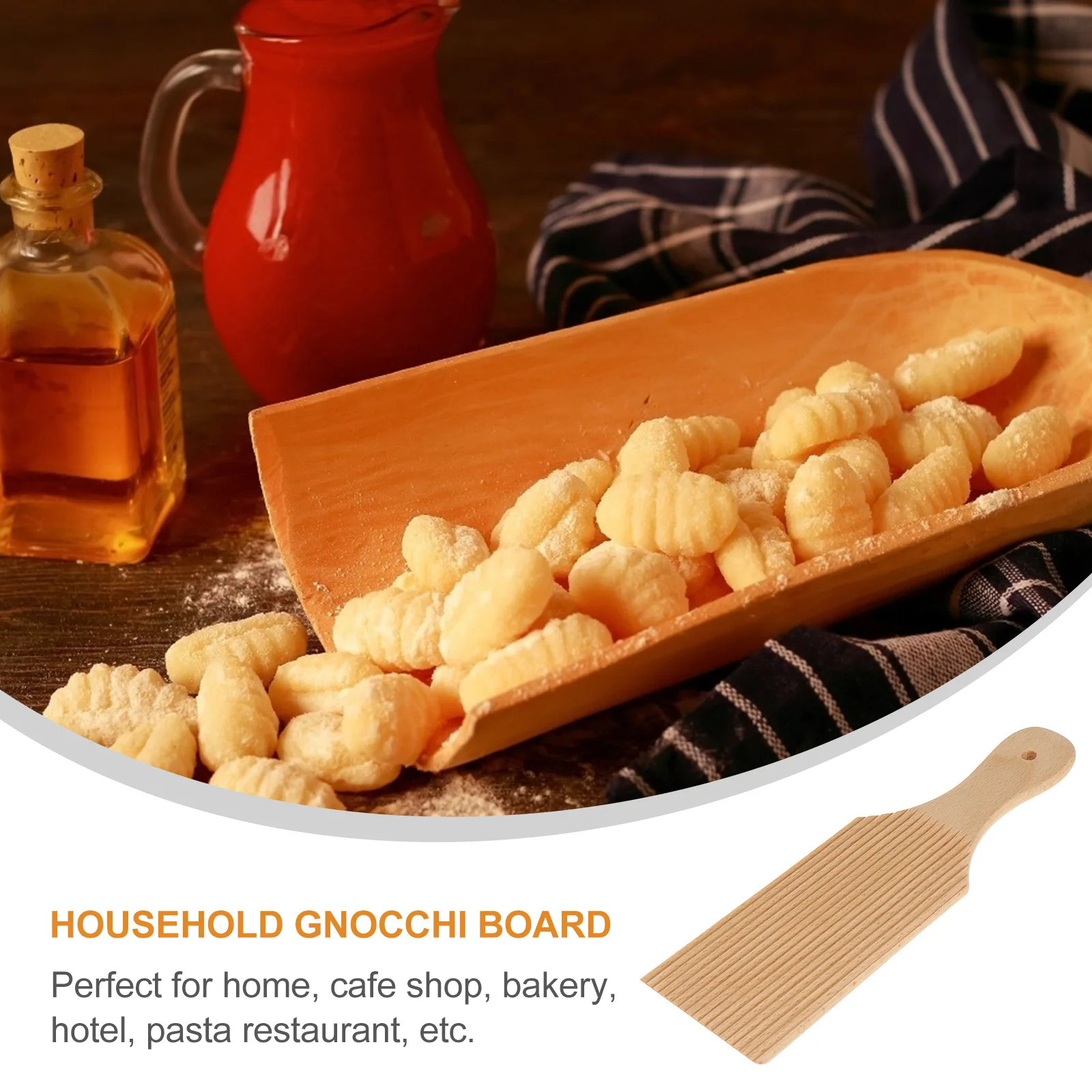 

1Pcs Spiral Pasta Board High Quality Wood Household Gnocchi Tool Log Color Pasta Making Mold Kitchen Gadget Noodles Butter Table
