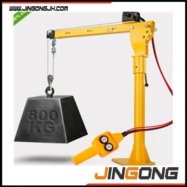 HP1000 mini lifting portable 360 degree 12v hydraulic crane electric small crane