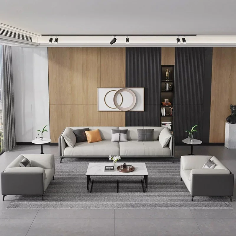 

л # Роскошный дизайн офисной мебели, современный дизайн, элитный офисный диван, набор 1 + 1 + 3, кожаный офисный диван для гостиной