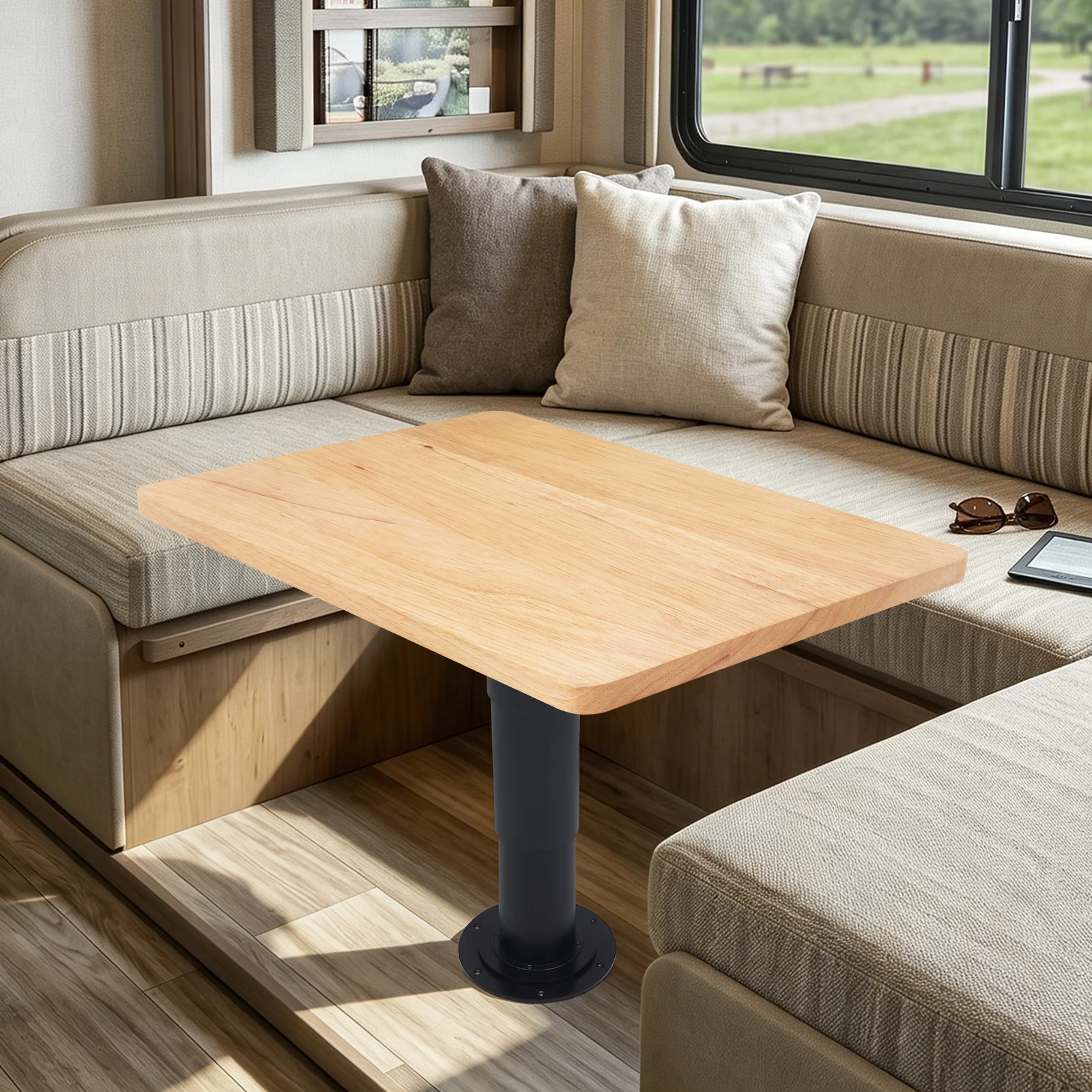 360 ° Base per tavolo da camper con struttura a 4 vie, regolabile in altezza (da 13,4 a 29,1 pollici) e con capacità di carico di 100 libbre, gambe per tavolo, supporto per tavolo rotondo o