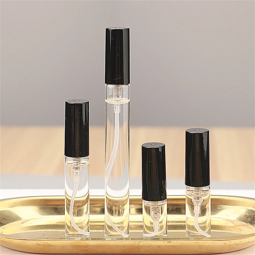 2ml 3ml 5ml 10ml Perfume Dispenser Bottles Black Mini Spray Refillable Cosmetic Empty Bottles Portable Travel Glass Bottles