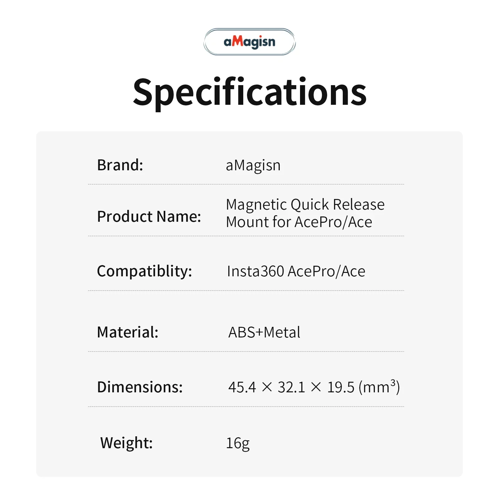 Insta360用の磁気クイックリリースプラスチックマウント,ポータブルアクセサリー