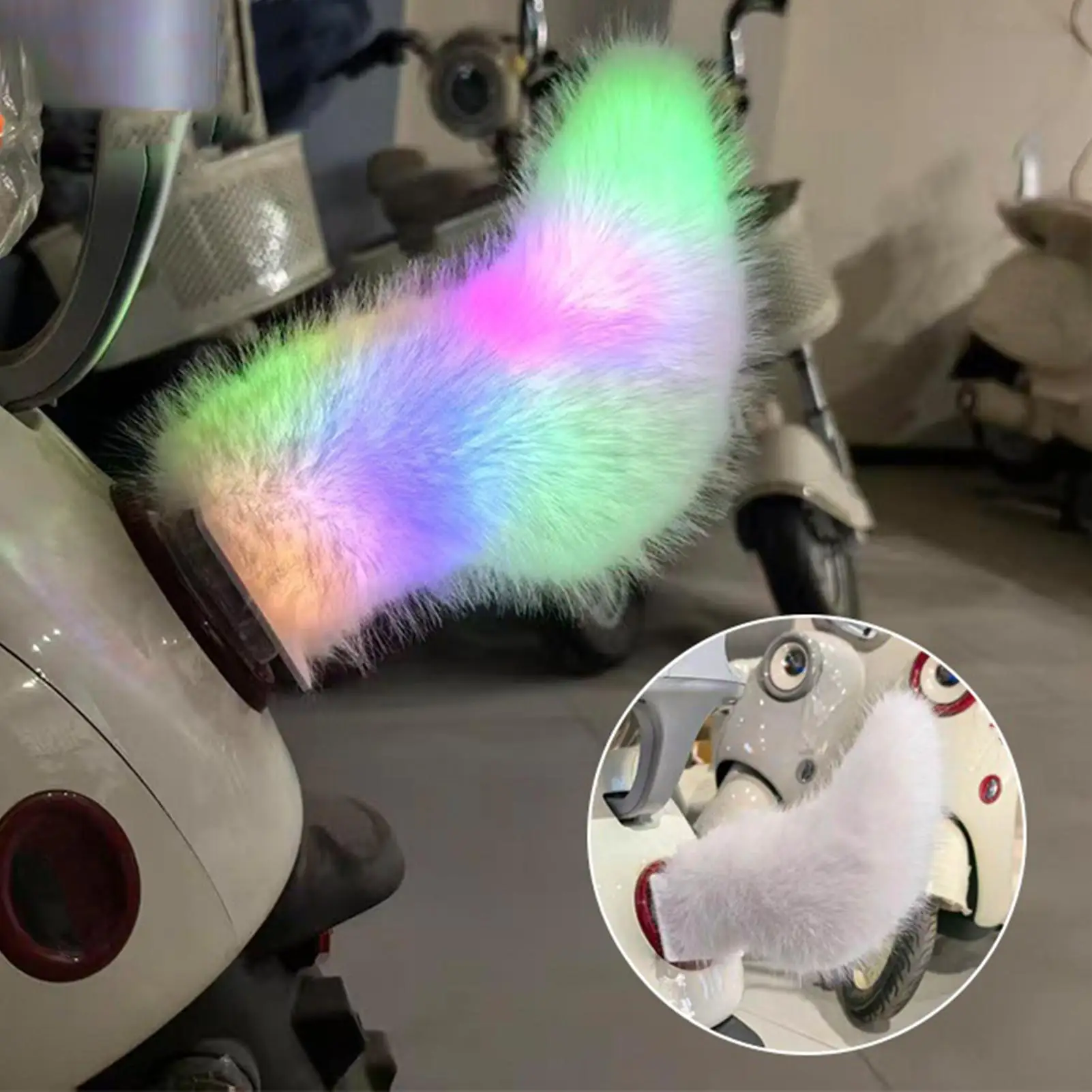 Wagging Car Tail Rechargeable Remote Control LED Lights Ornament Fuzzy Tail Car Decoration For Auto SUV RV Trucks Motorcycle