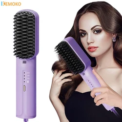 Electric Hot Hair Straighteners Hot Comb And Straightening Brush Hair Styling Appliances Home Portabl Curling Iron Mini Negative