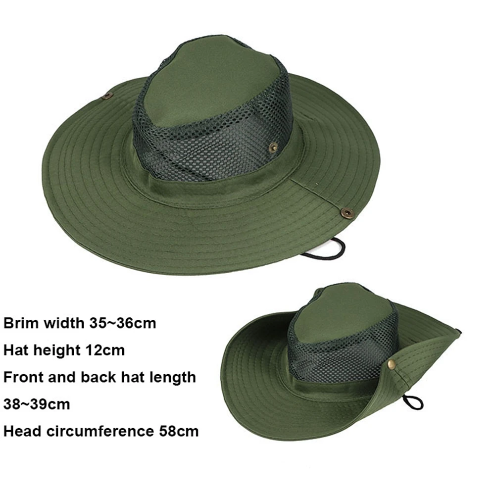 1PC Men\'s Hat Camping Hiking Hunting Sun Hat Bucket Flap Cap Breathable Nepalese Outdoor Fishing Cycling Wide Brim Hat