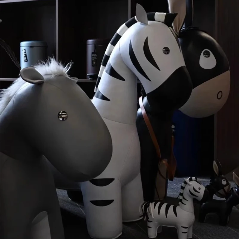 

Living room oversized leather floor ornament soft decoration