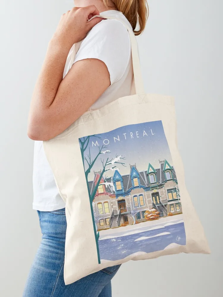 Poster Montreal Tote Bag Shopper hand bags Handbags women Canvas Tote Bag