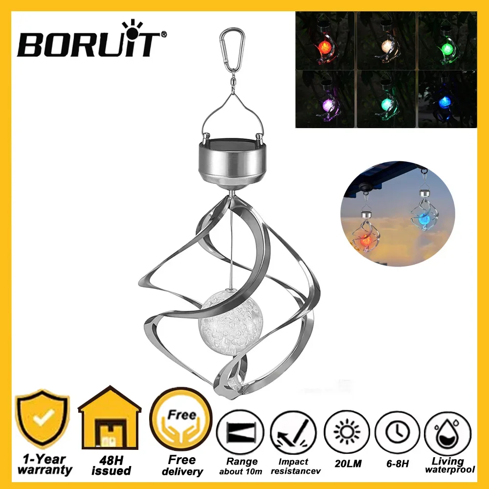 

Солнечные светильники-колокольчики, меняющие цвет, 7 цветов, хрустальный шар, подвесной ночник, водонепроницаемый, для сада и двора