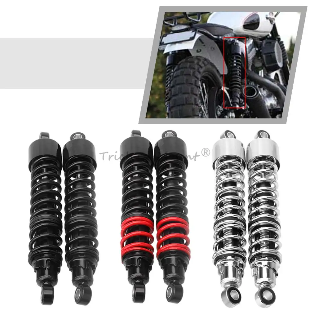 Motorcycle 1Pair Black Red Chrome Rear Air Shock Absorber 380mm Fit For Harley Sportster Hugger XLH883HUG 1988-2003 Accessories