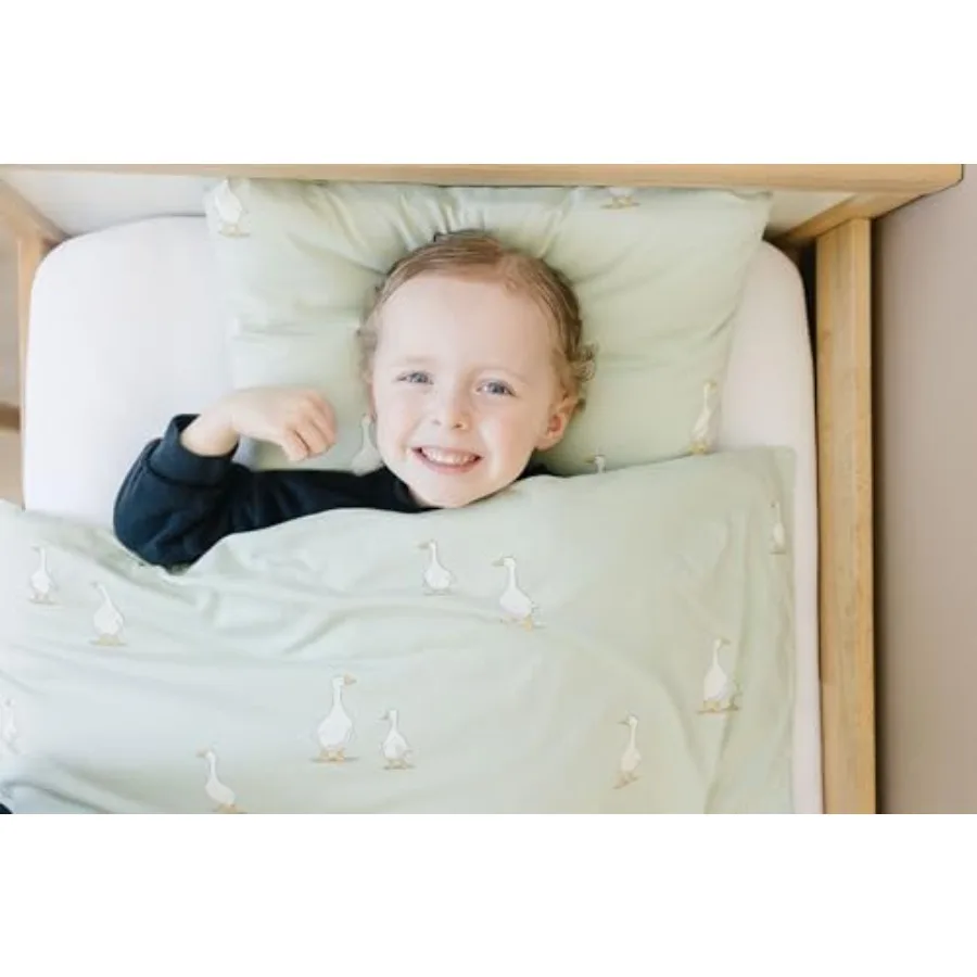 Duvet Cover Soft and 100% Organic Cotton Crib Toddler Travel Size 37" x 51" Cover for Comforter Duvet Insert or Blanket