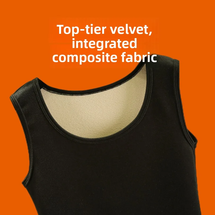 New Thickened Fleece Lined Strap Vest Women's Warmth Inner Wear Close-Fitting Cotton Underwear for Autumn And Winter
