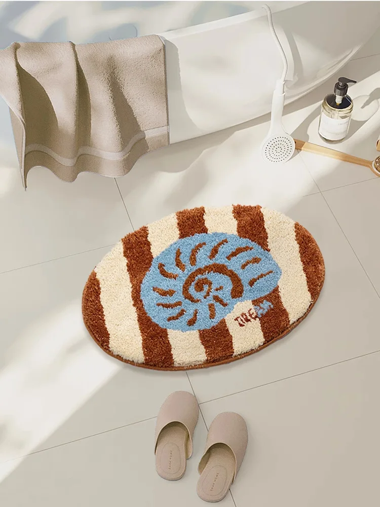 Thickened Anti-Slip Bathroom Carpet Cartoon Room Decorative Door Mat Home Use Small Rug Comfortable Bath Mat Animal Pattern