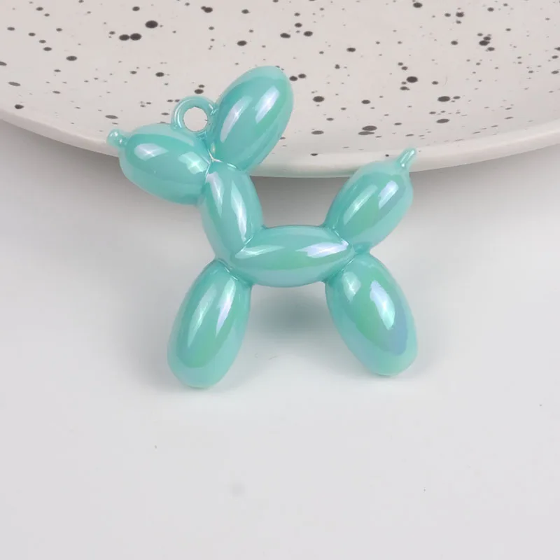 Q Cute Balloon Dog Plated Special Pink Cute Colorful Beads 45mm AB Acrylic DIY Pendant DIY Jewelry Accessories Charms