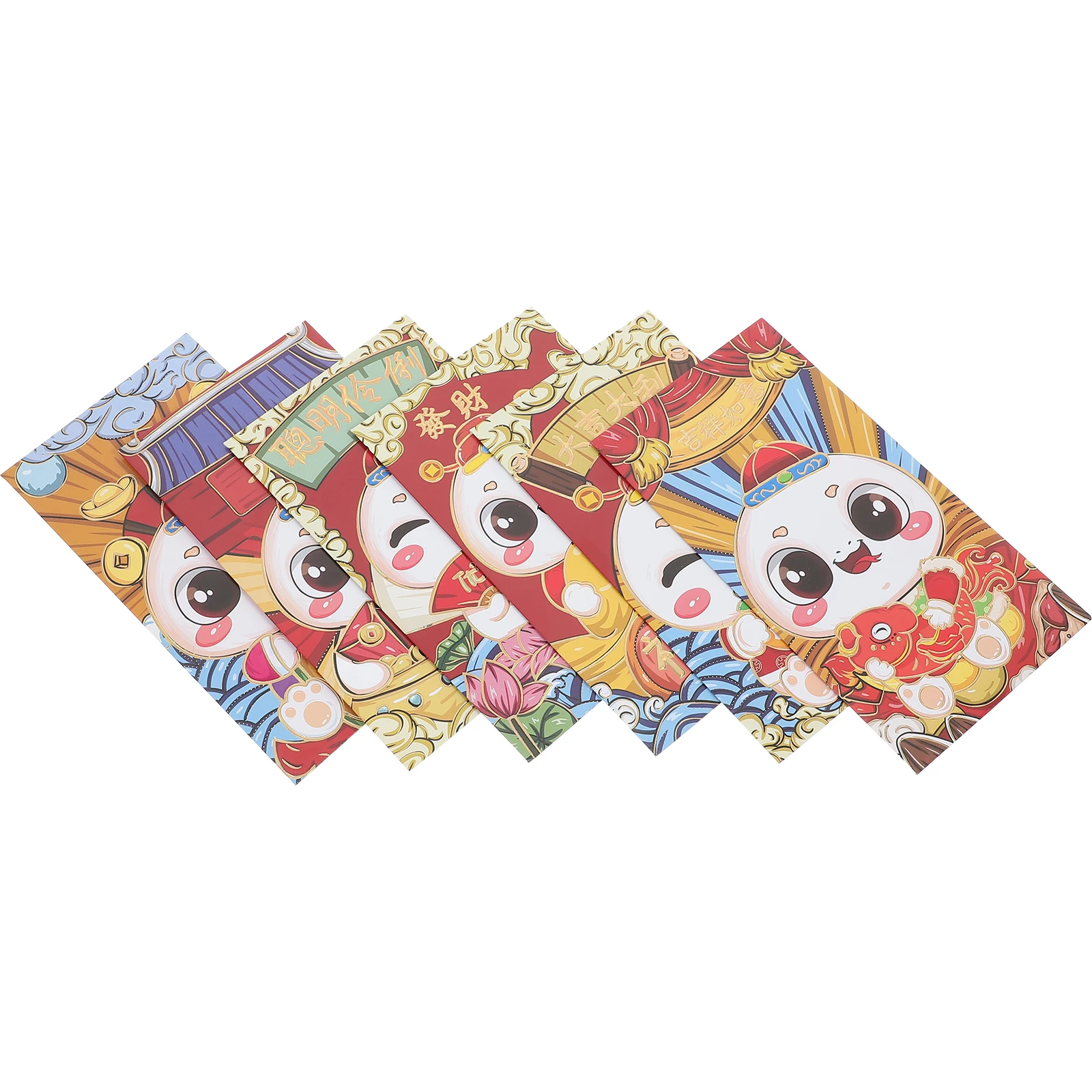 

6pcs Chinese New Year Red Envelopes Cardstock Paper 2025 Snake Year Hongbao Large Capacity Money Packets Wedding Party Favors