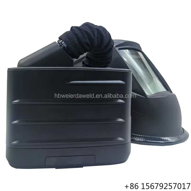 VERDA Portable Powered Air Purifying Auto Darkening Welding Helmet with Solar & Lithium Power 10-Hour Runtime 1-Year Warranty