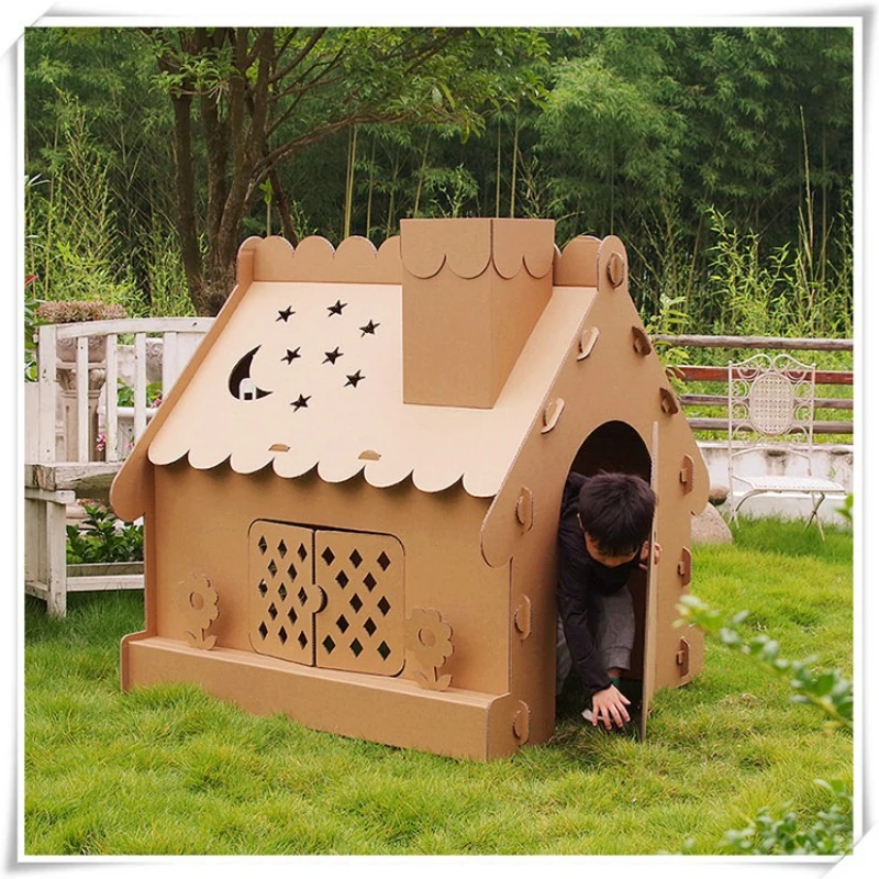 Bricolage boîte en papier faite à la main enfants jouet maison modèle papier à colorier modèle ensembles de construction créatif maternelle enfants jouet modèle maison
