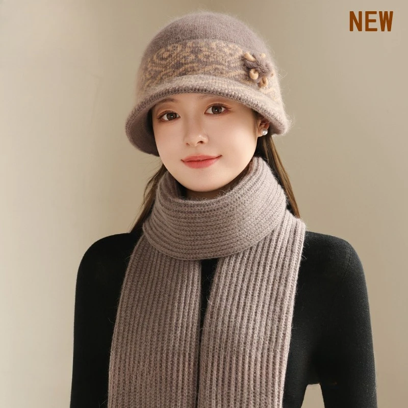 New Models in The Elderly Mother Fisherman Hat Children Versatile Foreign Style Knitted Wool Hat Thickened Cold Warm Basin Hat