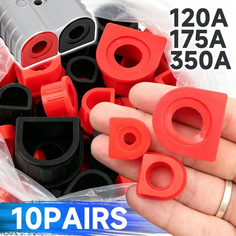 Forklift Battery Plug Dust Cover Red+Black Solar Caravan Connector Weatherproof Seal Silicone Protection Cap Auto Accessories