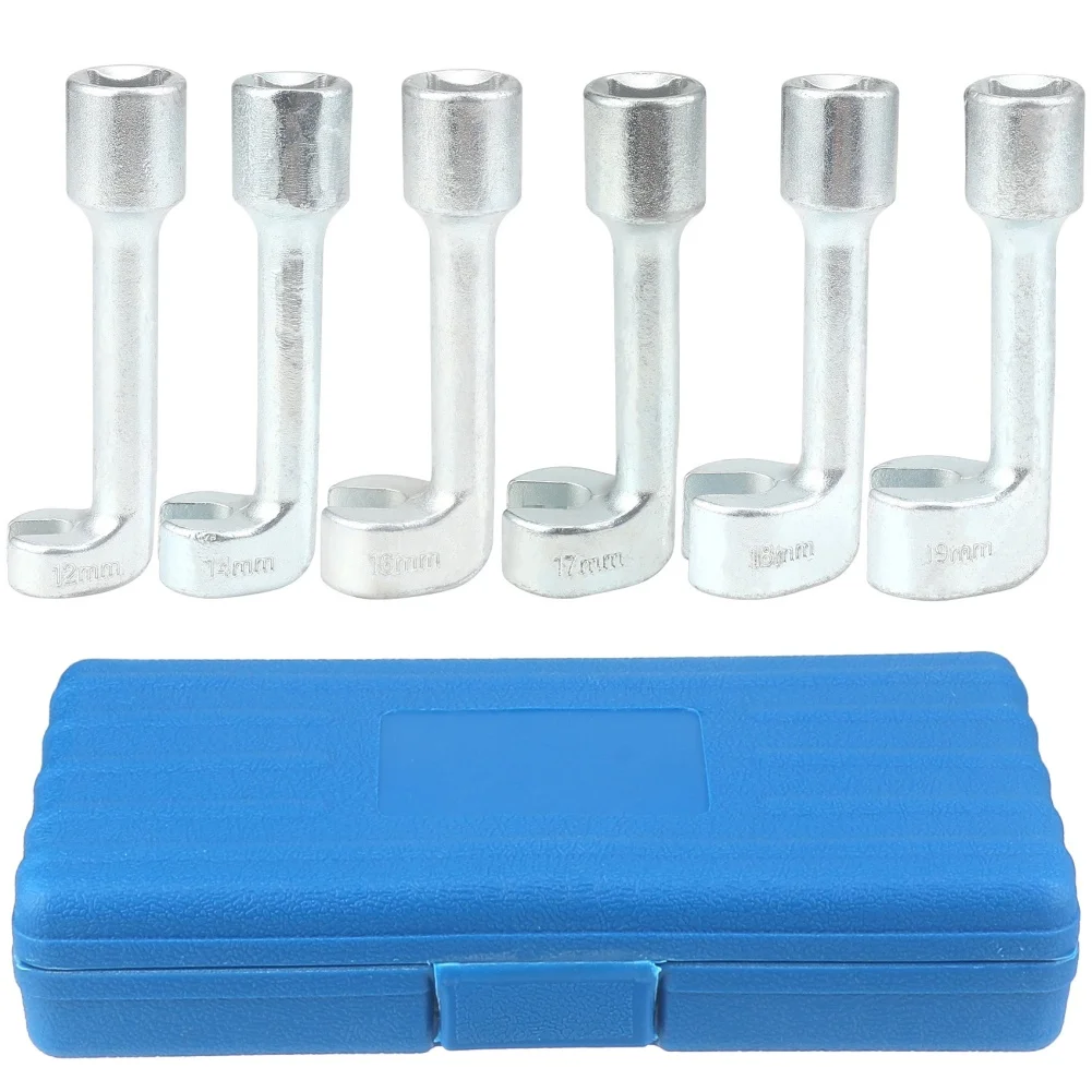 6 Piece 1/2 Inch Drive L Shaped Socket Wrench Set for Diesel Injector Tube Service and Fuel Injection System Repairs