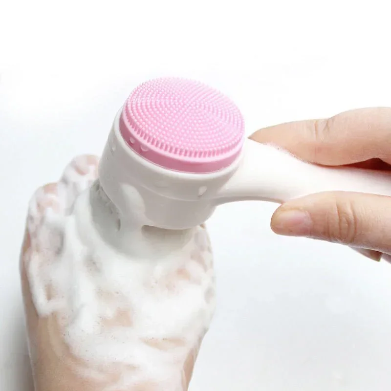 Karsyngirl Silica Gel Facial Brush Double Sided Facial Cleanser Blackhead Removing Product Pore Cleaner Exfoliating Facial Brush