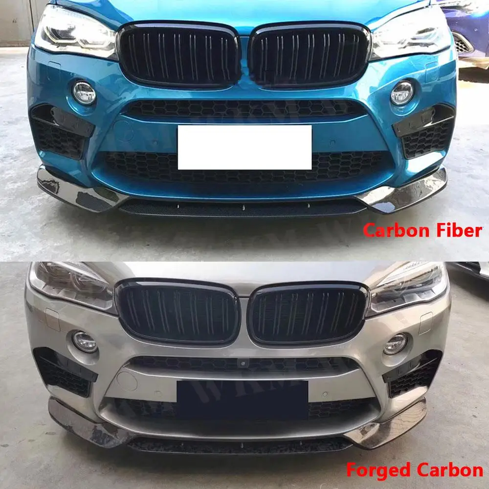 Carbon Fiber / FRP Front Lip Spoiler For BMW X5M F85 X6M F86 2015 -2018 V Style Forged Carbon Head Bumper Chin Car Styling