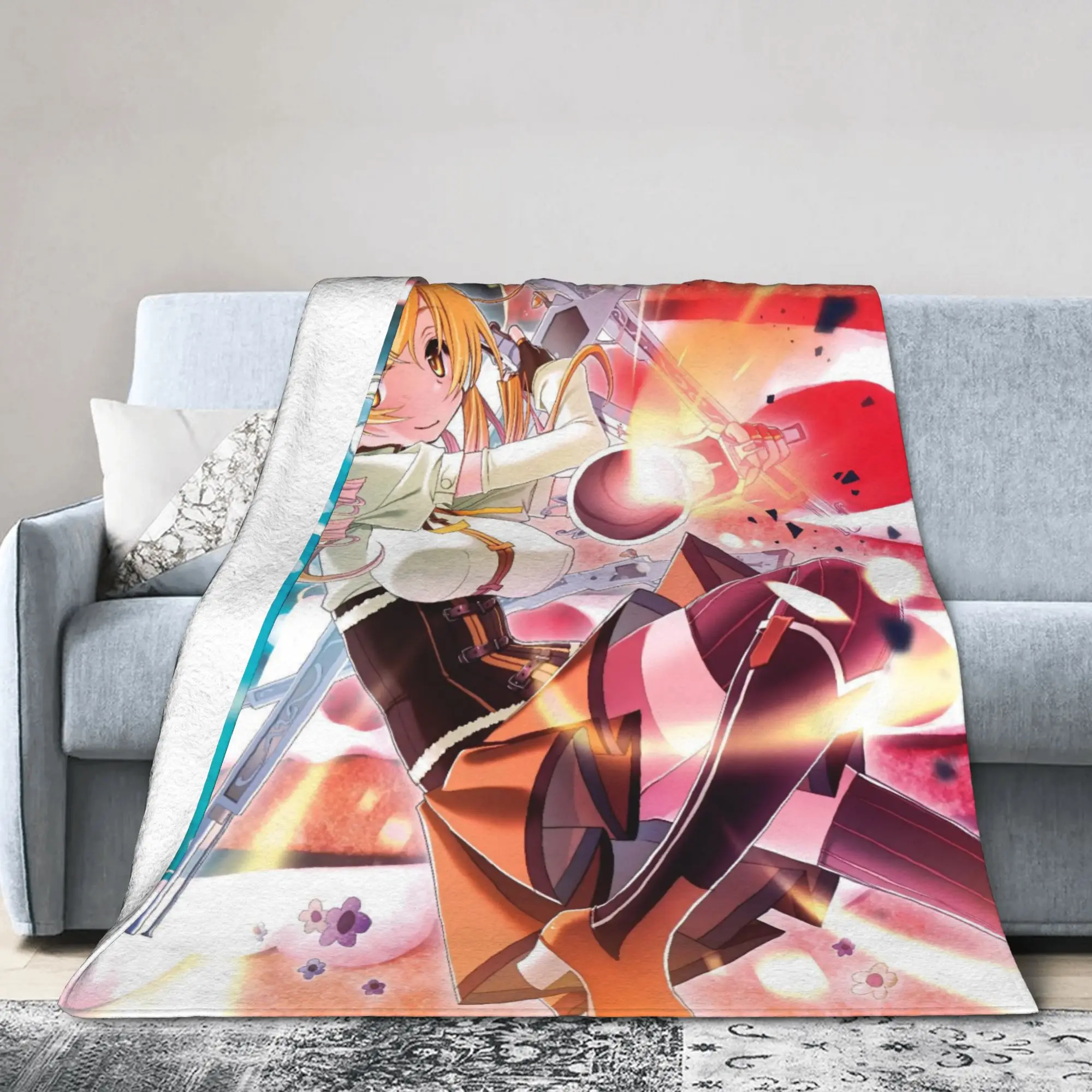 Puella Magi Madoka Magica Anime Blankets Fleece Autumn/Winter  Breathable Ultra-Soft Throw Blanket for Bedding Outdoor Bedspread