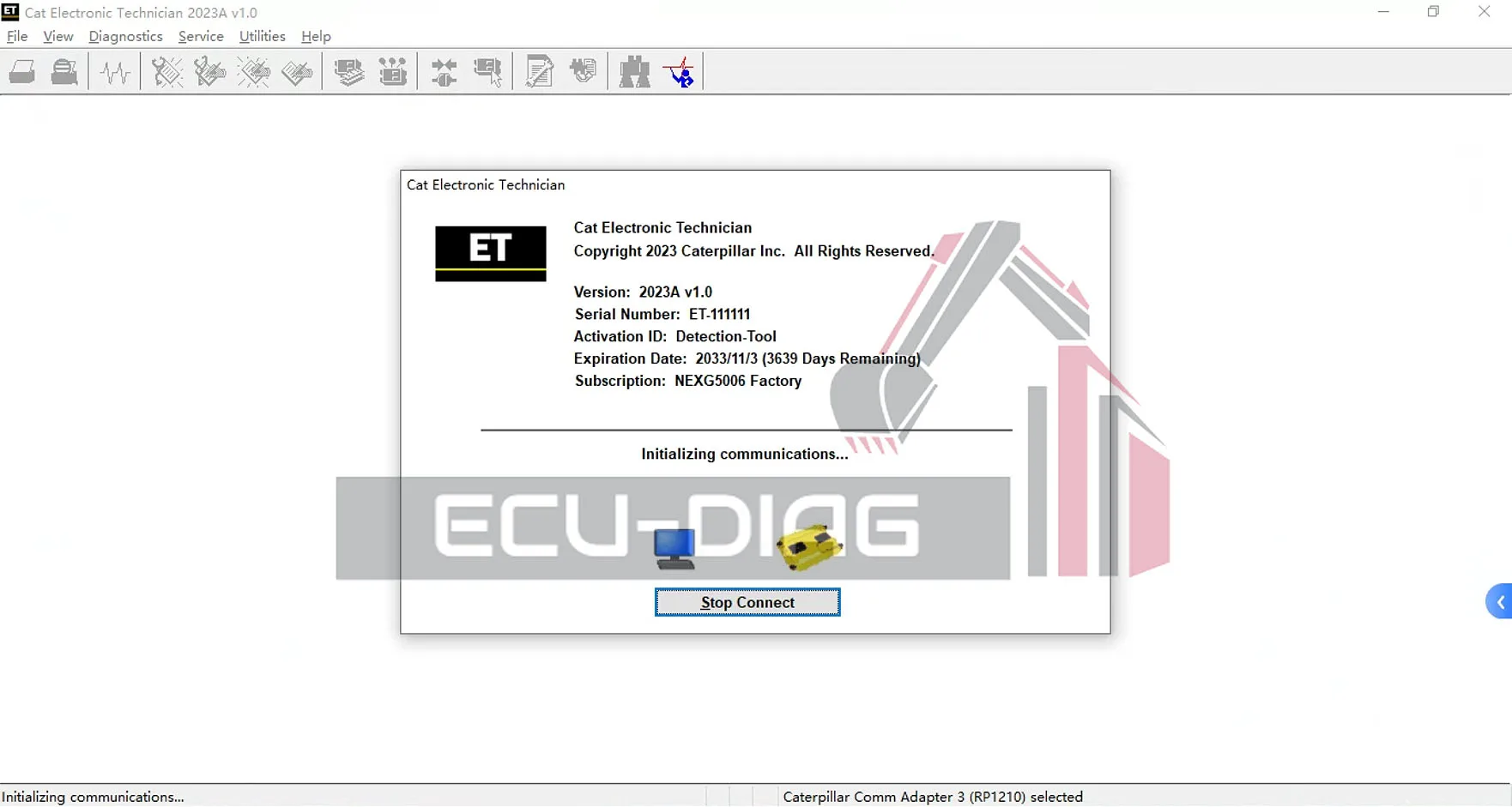 317-7485 CAT ET3 2023A Software Diagnostic Tool Heavy Duty Excavator Truck Caterpillar CAT programming line