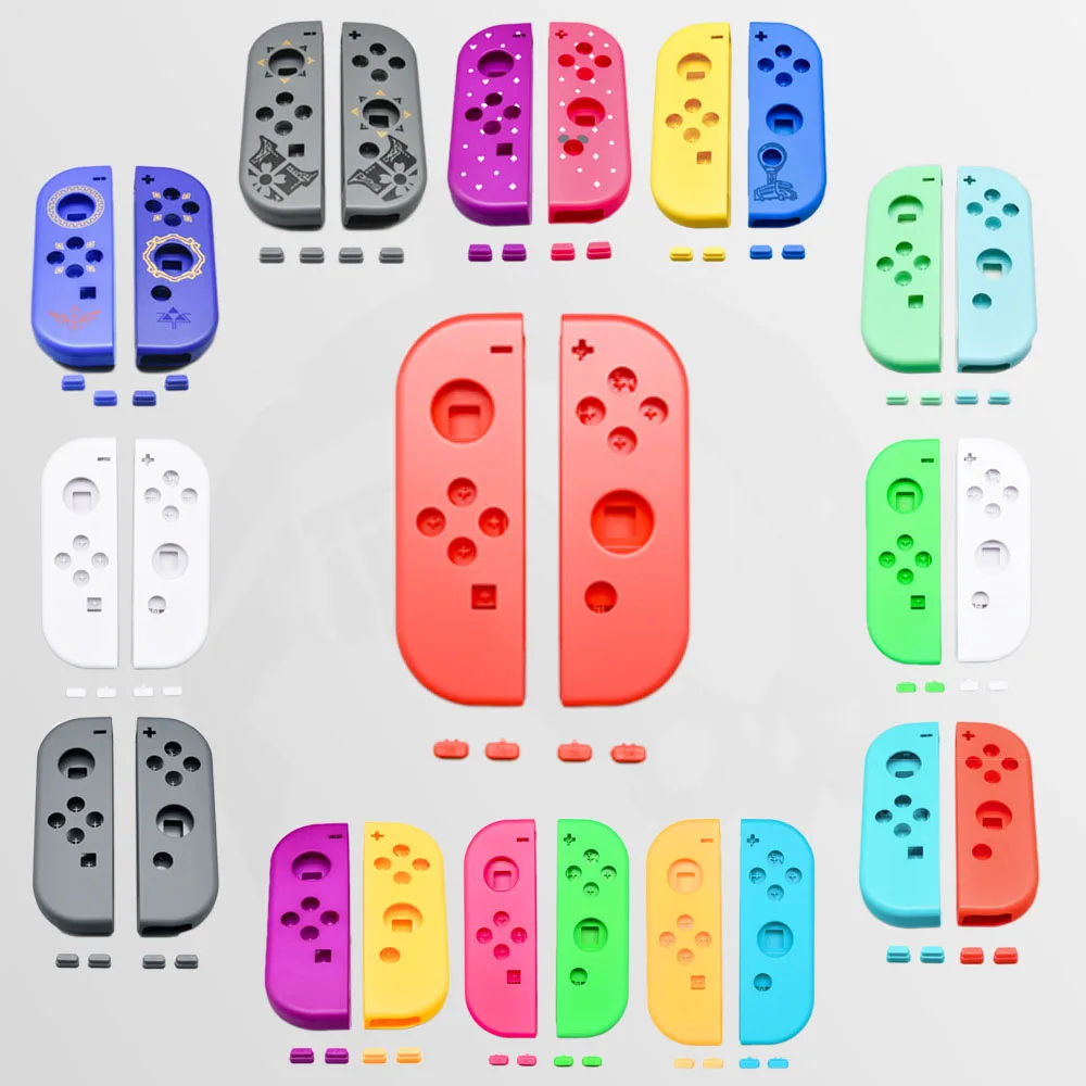 Kunststoff-Ersatz-Reparaturset, DIY-Gehäuseabdeckung, Gehäuseschale für Switch OLED Joy Con Controller mit Schraubendreher, offenes Werkzeug