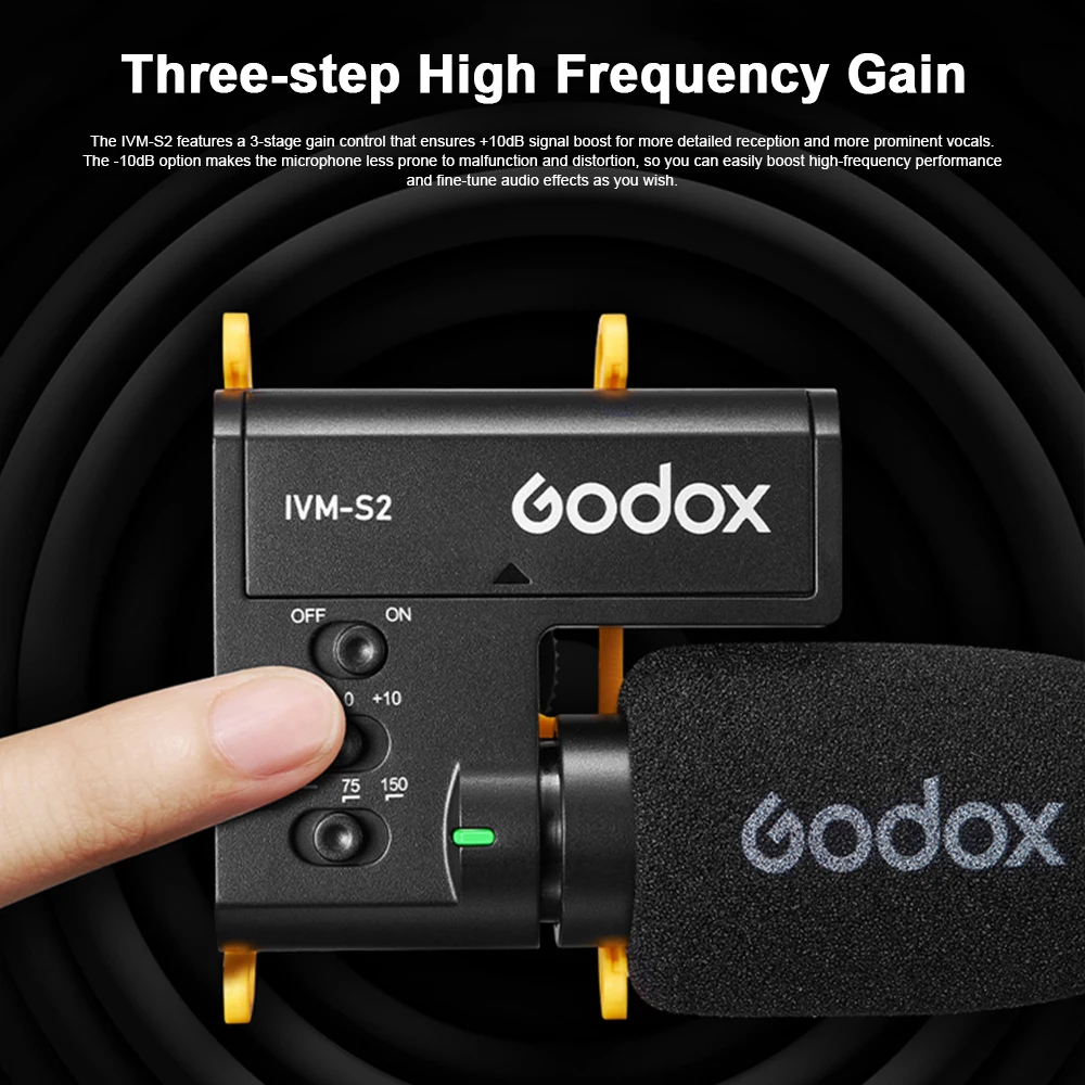 Godox Ivm-S2 Microphone Mobile Phone Micro Slr Camera Mic Living Recording Interview Shotgun Condenser Microphone Photo Studio