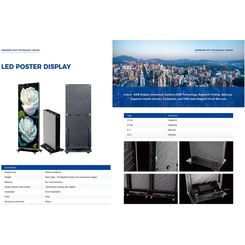 for Smart Control System High Resolution Low Power Consumption Front Maintenance Indoor Totem LED Display Vertical Display