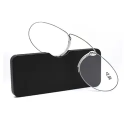Rimless Nose Clip On Reading Glasses Legless Lazy Readers Glasses with Case Men Women Mini Portable Presbyopia Eyewear