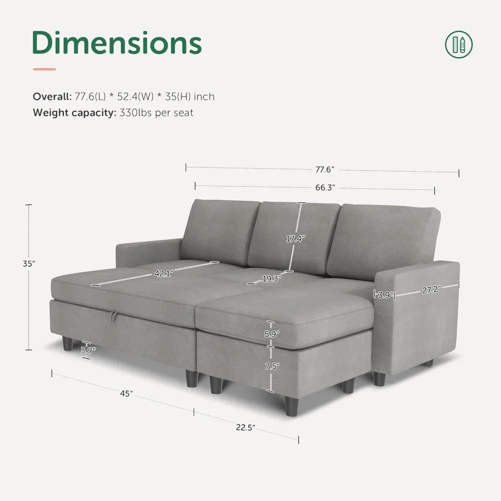 Sectional Couch with Ottoman, Convertible L Shaped Sectional Sofa Set Sectionals with Left or Right Facing Chaise, Hotel Sofas